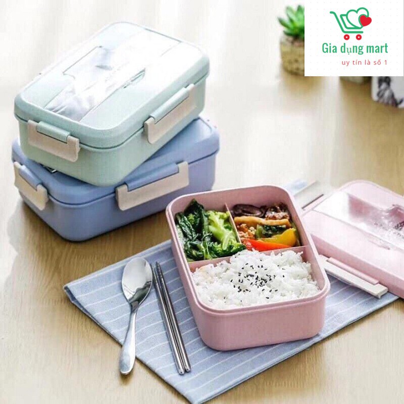 Hộp cơm giữ nhiệt [  22 x 15 x 7 cm ] 3 ngăn nhiều màu tùy chọn