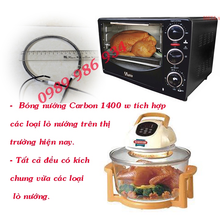 Bóng lò nướng sợi Carbon siêu bền 1400 w - 220v