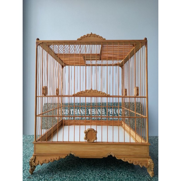 Lồng chim chào mào vuông đấu size 37 ráp sẵn full phụ kiện
