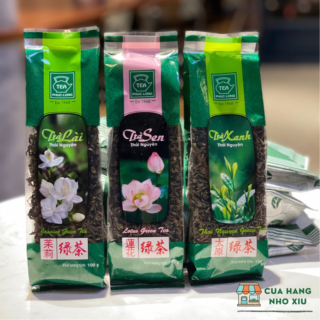 Trà Thái Nguyên Phúc Long 100g Thơm Đậm vị trà Lài Sen Xanh Thái Nguyên