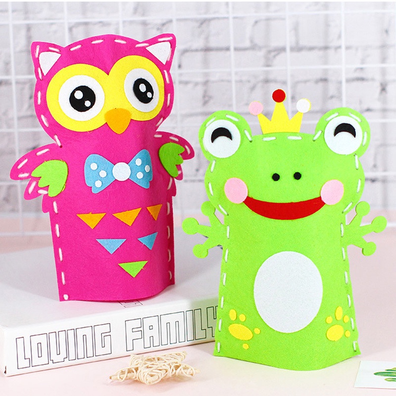 Trẻ em tự làm động vật rối tay đồ chơi trẻ em handmade phim hoạt hình găng tay kể chuyện búp bê đồ chơi giáo dục sớm