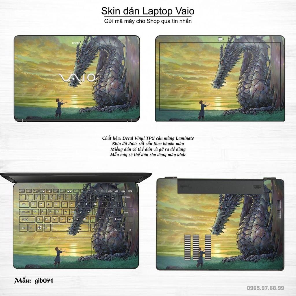 Skin dán Laptop Sony Vaio in hình Ghibli _nhiều mẫu 11 (inbox mã máy cho Shop)