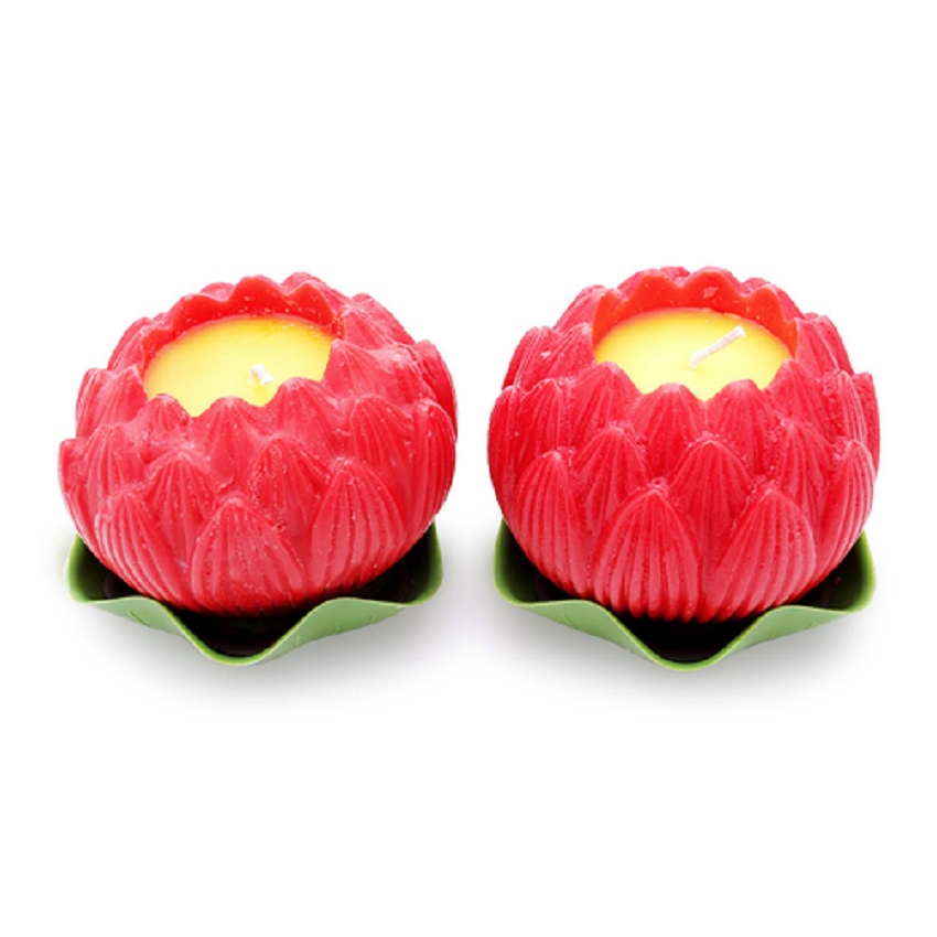 [4 màu] Hộp 2 nến thơm hoa sen lớn LUCKY PRAYER FTRAMART EDC0757 -chọn nhiều màu sắc, thích hợp trang trí, thờ cúng