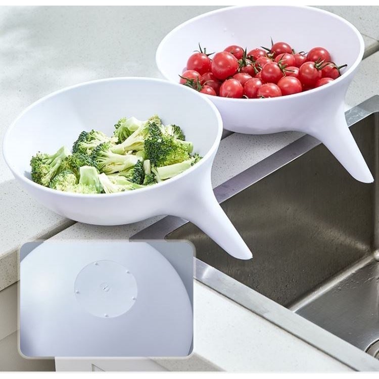 Rổ Rửa Rau Củ Thông Minh Có Vòi Ráo Nước Phễu Rửa Hoa Quả Thoát Nước Nhựa ABS Đồ Dùng Nhà Bếp Thông Minh Tiện Lợi