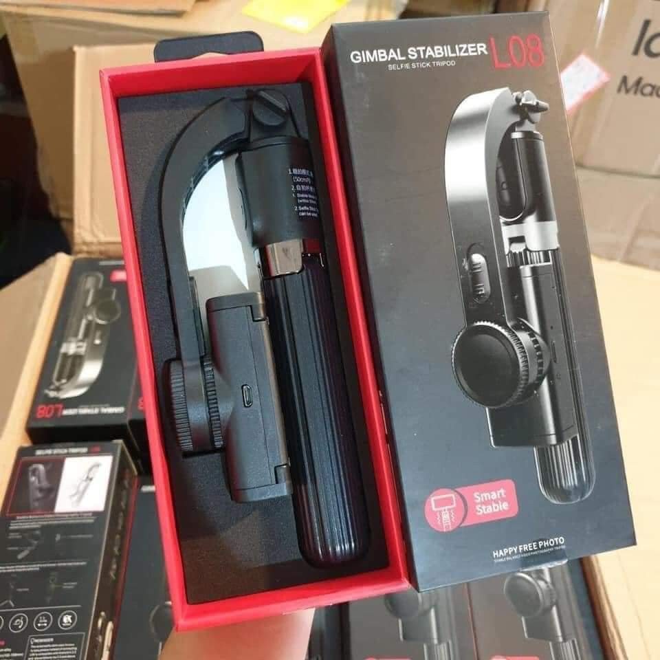 Gậy chống Rung Gimbal Stabilizer L08, Có 3 chân đỡ, Tặng kèm nút bấm BLT hàng cao cấp