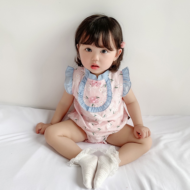 Bộ Áo Liền Quần Một Mảnh In Họa Tiết Hoạt Hình Phong Cách Hàn Quốc Thời Trang Mùa Hè Cho Bé