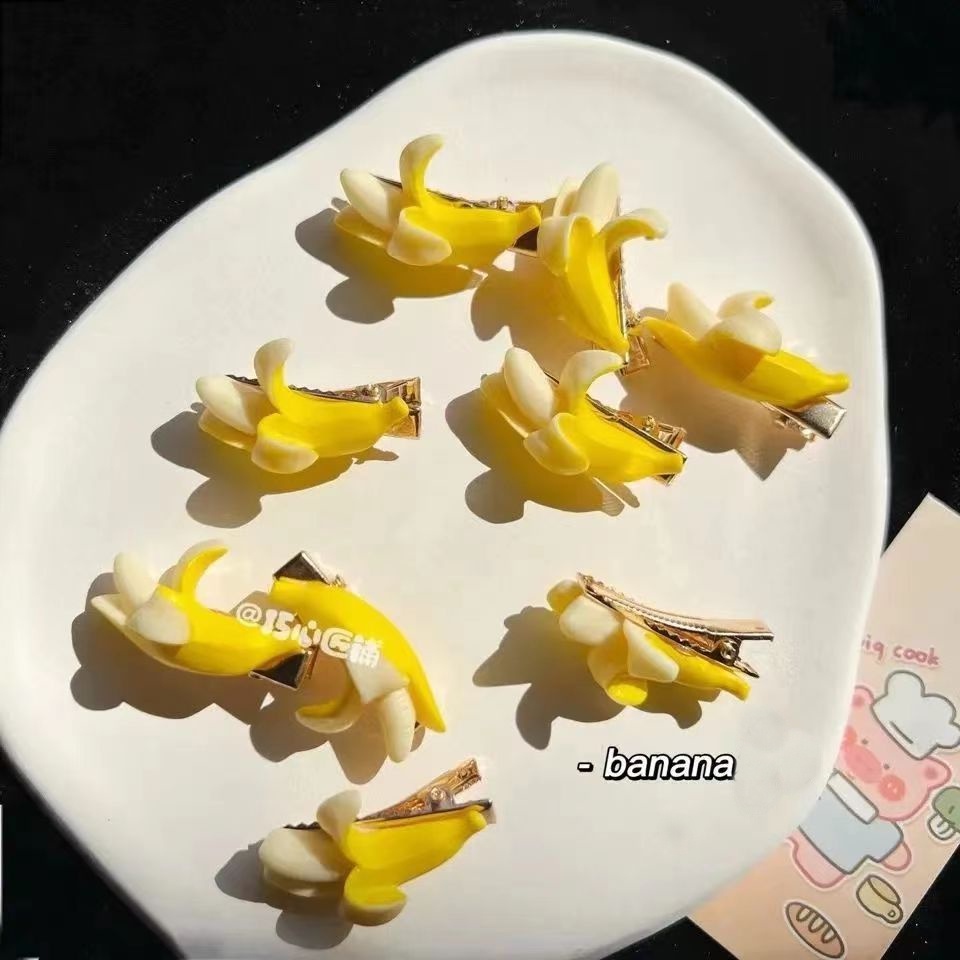 Kẹp Tóc Hình Trái Chuối Dễ Thương Phong Cách Hàn Quốc Cho Bé Gái