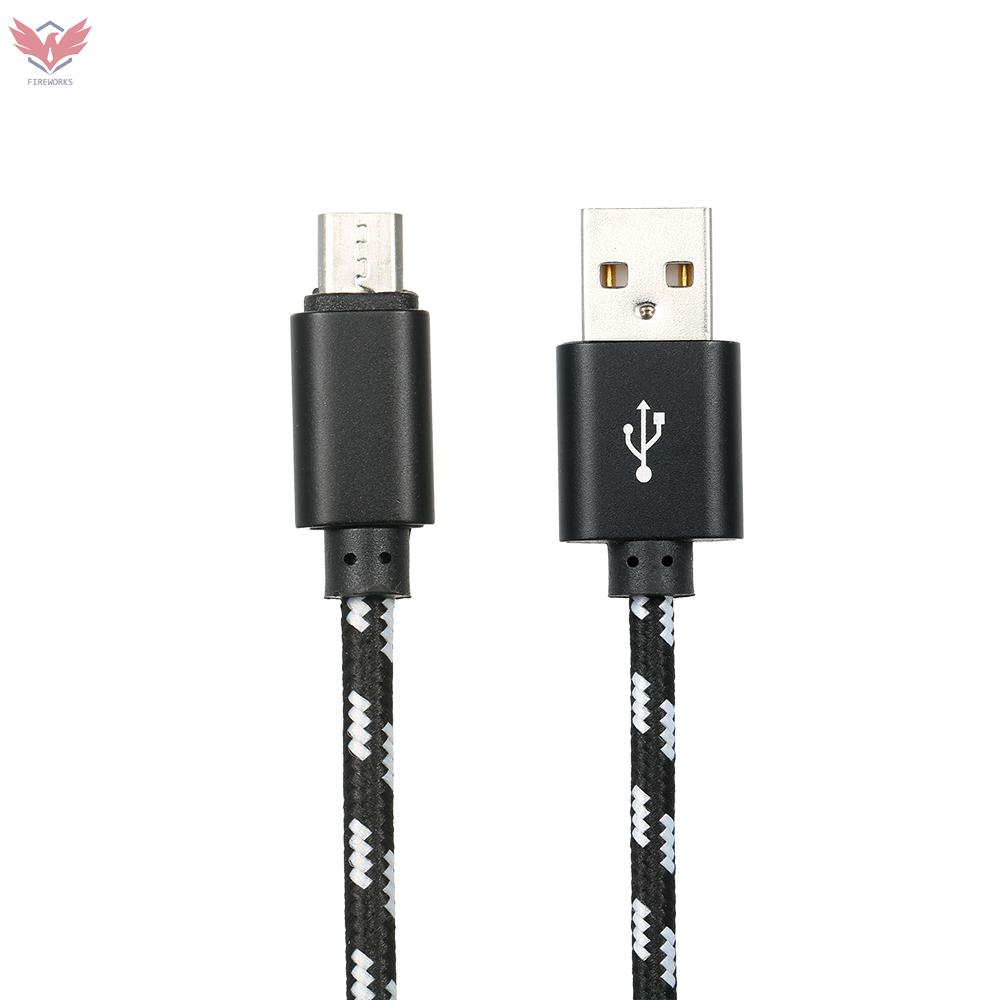 Dây Cáp Sạc Truyền Dữ Liệu Micro Usb Dây Bện Nylon Màu Đen Cho Samsung Huawei Xiaomi