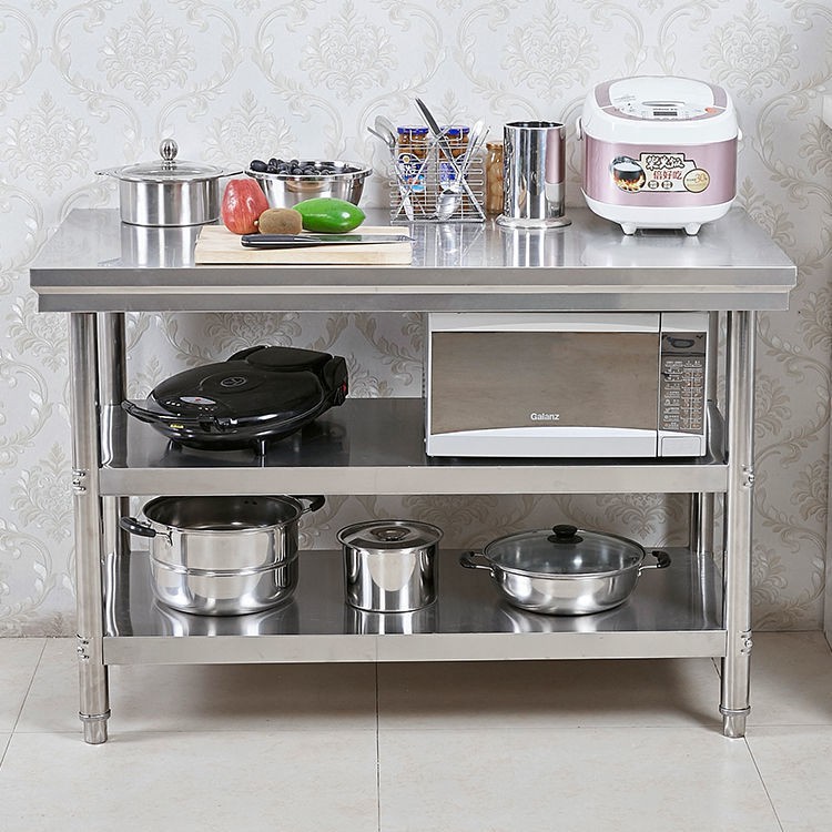 Bàn làm việc inox nhà bếp và nhào mì quầy bar 15 mét đóng gói đa năng dùng để cắt rau củ quả phục vụ hàng