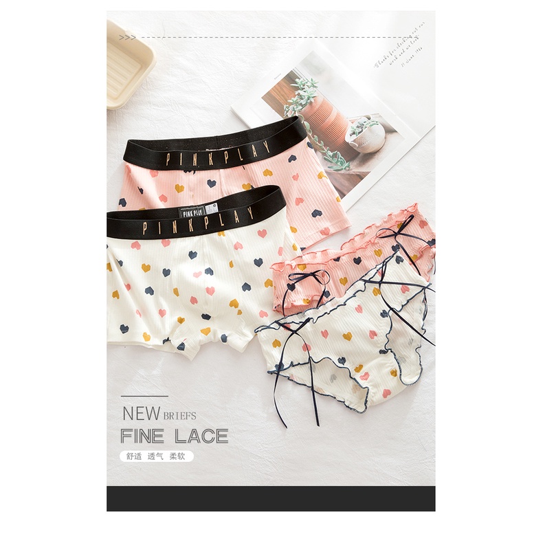 Quần Lót Đôi Couple Cao Cấp Hình Tim  Siêu Kute S82
