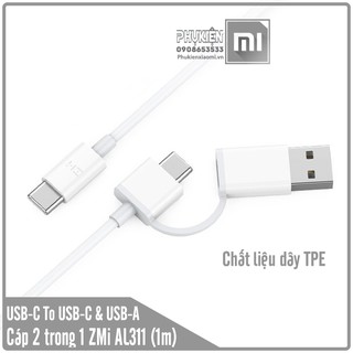 CÁP 2 TRONG 1 TYPE-C TO TYPE-C (USB-A) XIAOMI ZMI AL311