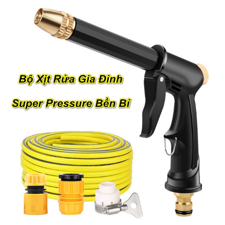 Bộ Xịt Rửa Gia Đình Super Pressure Bền Bỉ (10M) - Home and Garden