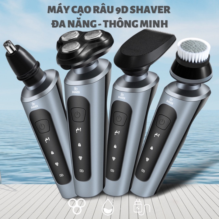 Máy Cạo Râu Đa Năng 4 in1, Dao Cạo Râu, 9D Shaver – Lưỡi Dao Tự Mài, Lưỡi Cạo Sắc Bén Chuẩn Xác Siêu Mỏng