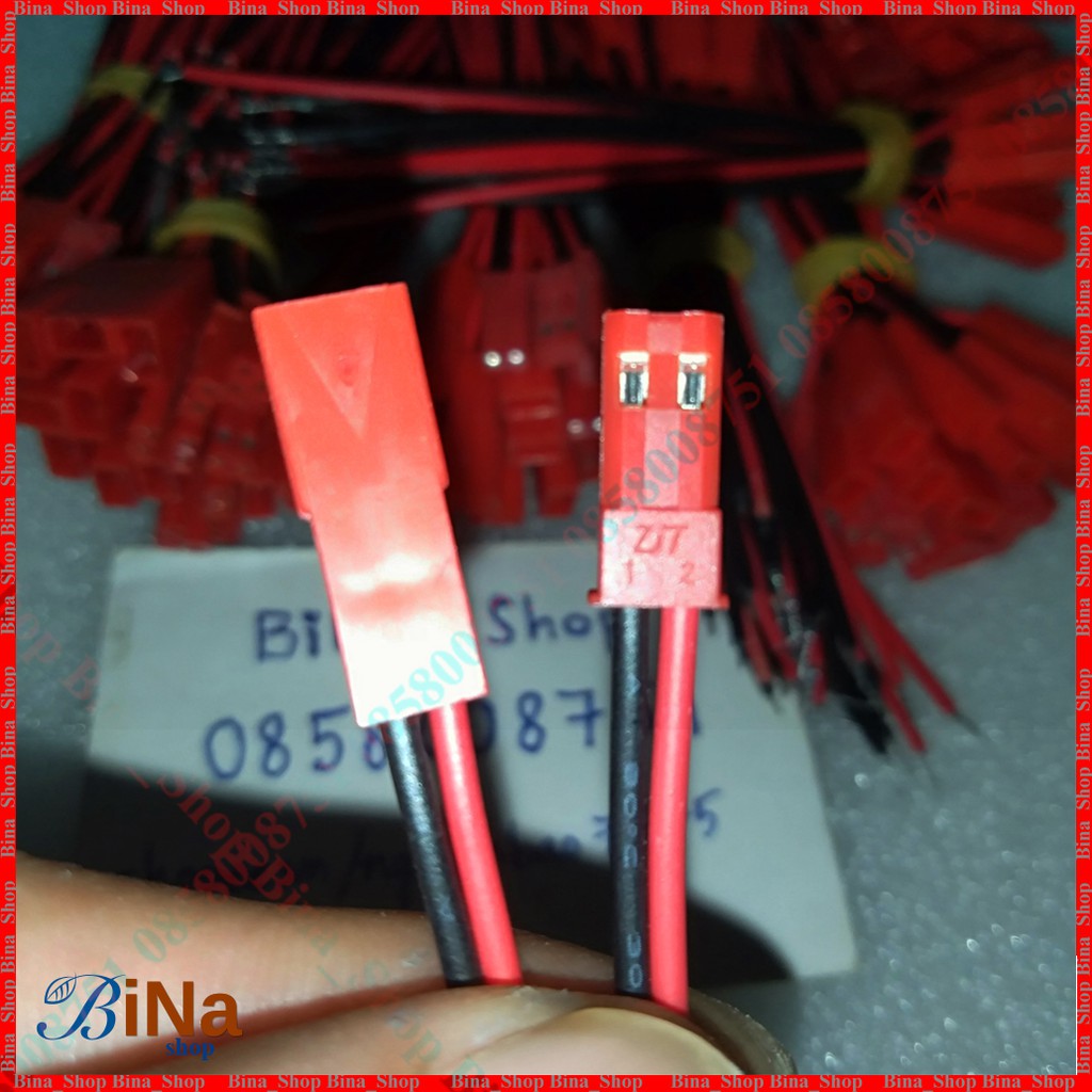 Cáp JST 10cm/15cm đầu tráng thiếc, Cáp JST 2P đực/cái tự chọn