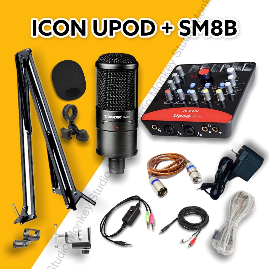 Bộ Combo Mic Thu Âm Hát Livestream Soundcard ICON UPOD PRO &amp; Mic TAKSTAR SM8B ⚡BH 1 NĂM⚡ Thu Âm Điện Thoại Máy Tính