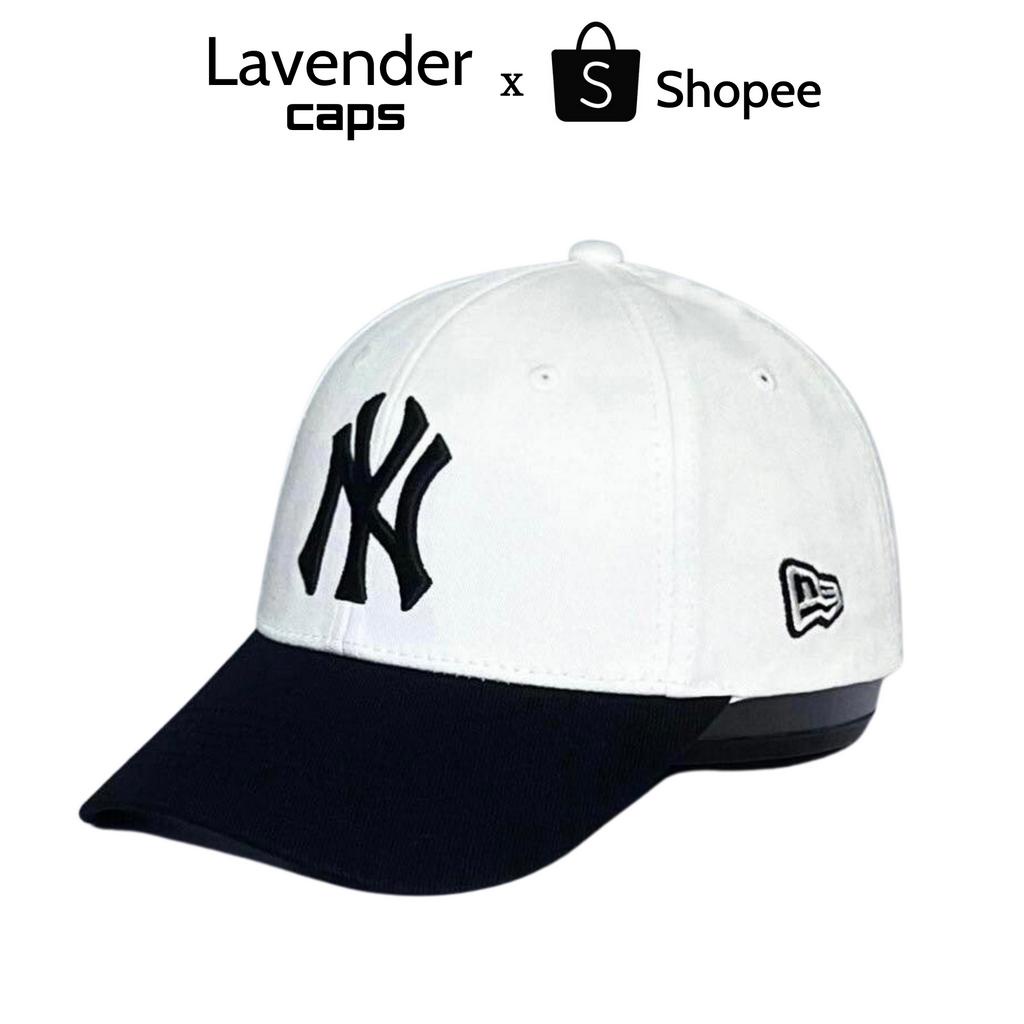 Nón kết Mũ lưỡi trai Trắng Đen logo thêu NY dành cho mọi lứa tuổi Free size