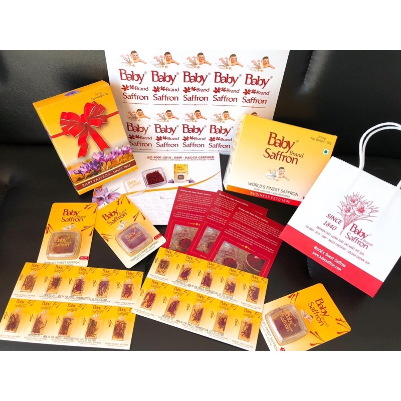 Saffron nhuỵ hoa nghệ tây BABY SAFFRON Ấn Độ chính hãng, hộp 1gr | BigBuy360 - bigbuy360.vn