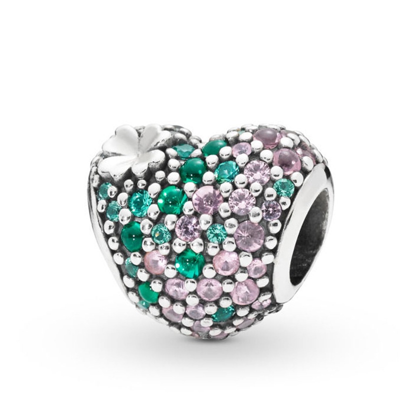 Vòng Tay Chuỗi Hạt Hình Trái Tim Màu Xanh Lá Thời Trang