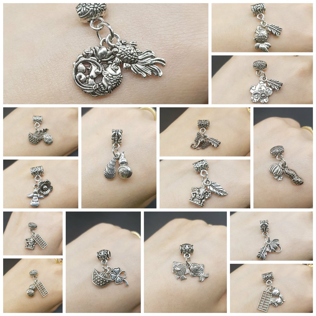 Charm phối vòng tay, vòng cổ, mặt dây chuyền (Kiểu 7) - Mỹ ký (tỉ lệ bạc 5%)