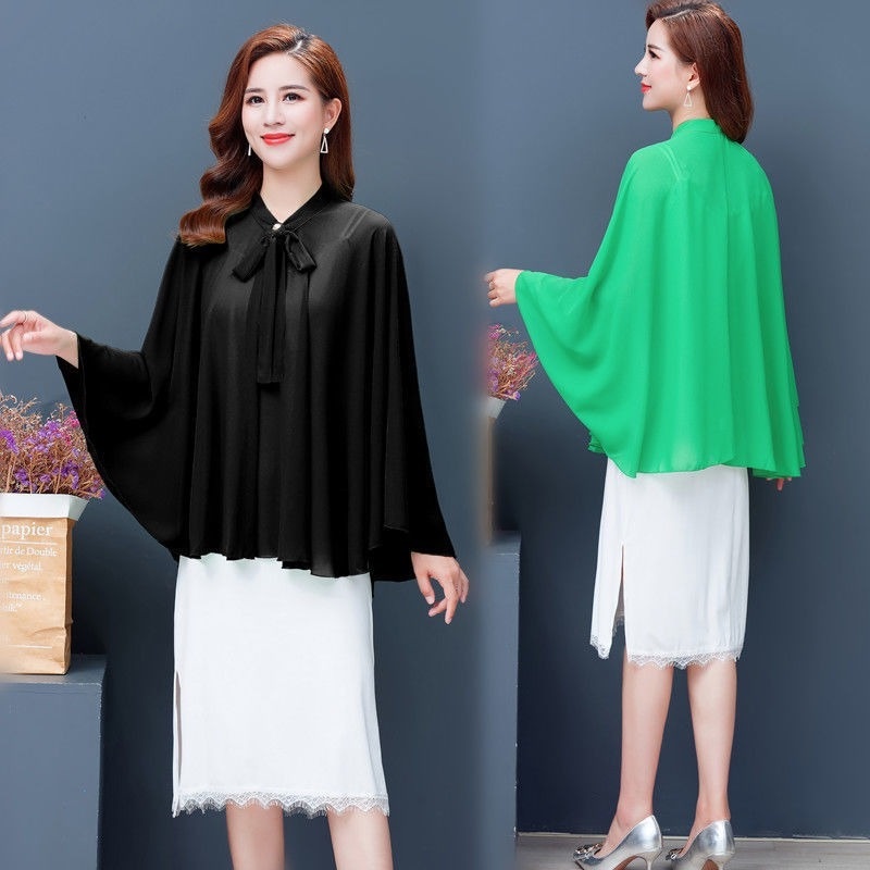 Áo Khoác cardigan Vải chiffon Mỏng Dáng Rộng Thời Trang Mùa Hè Thanh Lịch