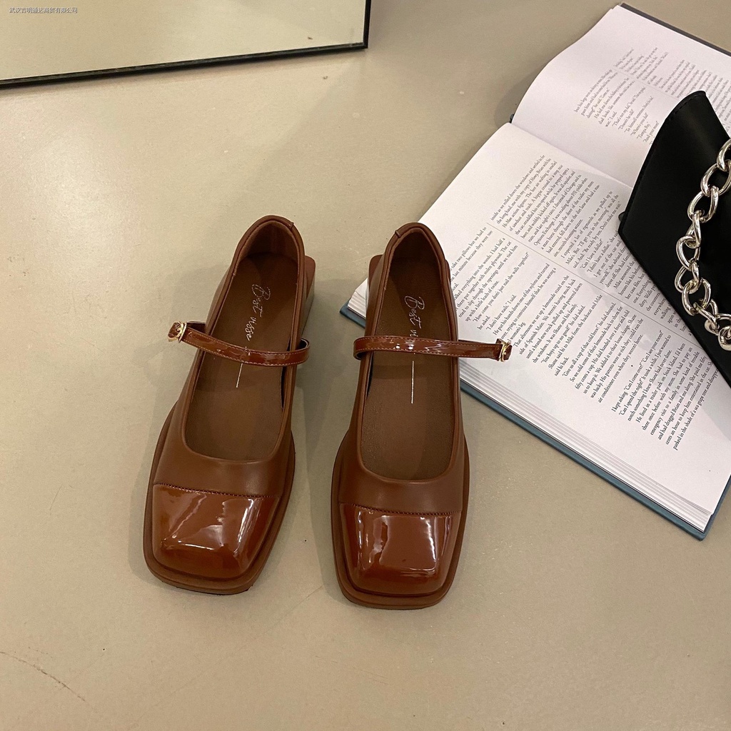 Giày da đế dày thời trang mùa xuân 2022 phong cách Pháp cho nữ