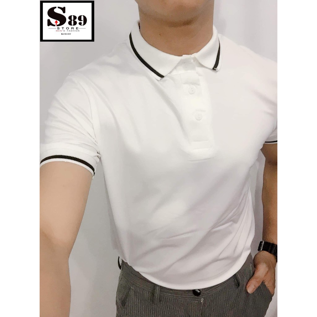 Aó phong polo nam phong cách hàn kẻ viền cổ tay - chất liệu gai cá sấu - ACS | BigBuy360 - bigbuy360.vn