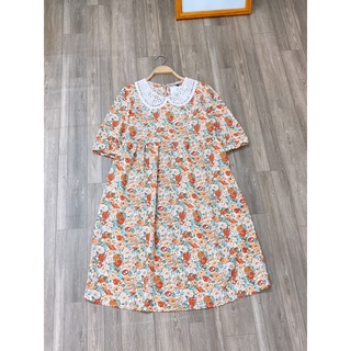 Đầm bầu váy bầu baby doll có cổ lịch sự trẻ trung (40-95kg)