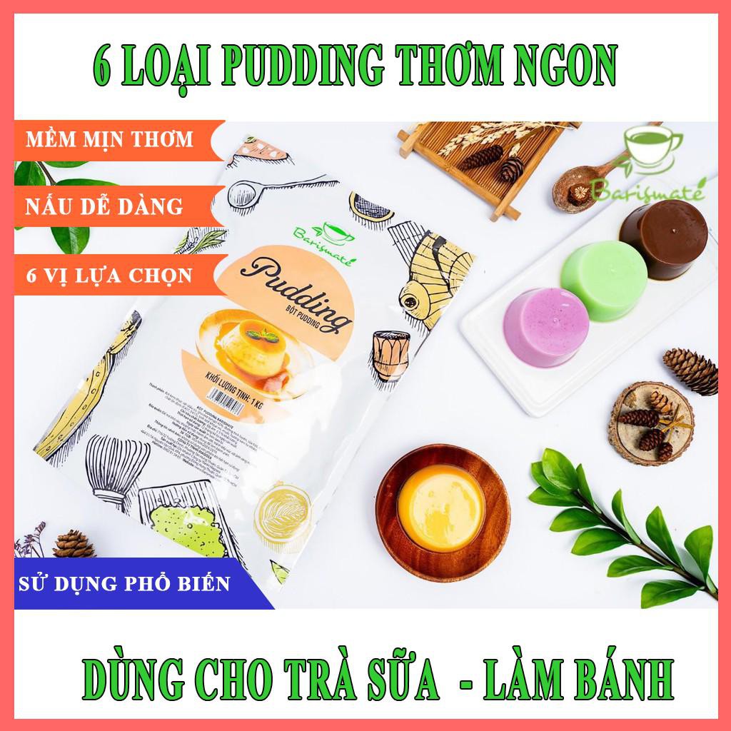 Bột Bánh Plan Rau Câu Pudding Barismate 1Kg (Trứng, Khoai Môn, Matcha, Socola, Dưa Lưới, Xoài)