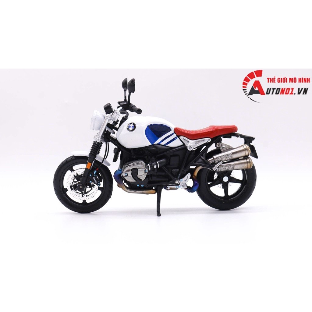 MÔ HÌNH XE ĐỘ BMW R NINE T WHITE BLUE TỈ LỆ 1:12 AUTONO1 D190