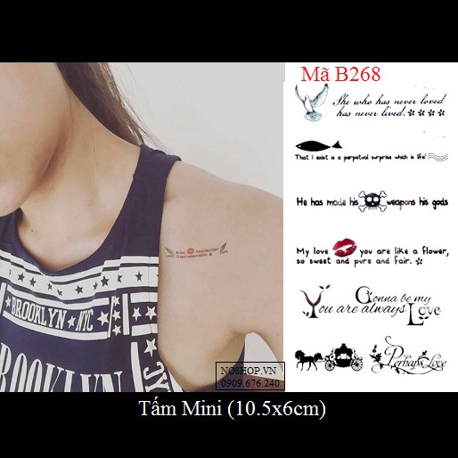 Hình xăm dán chữ B268