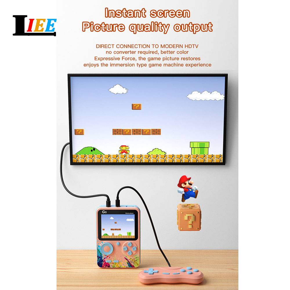Máy Chơi Game Cầm Tay G5 Super Mario 500 Trò Chơi Cổ Điển Màn Hình LCD Phong Cách Retro