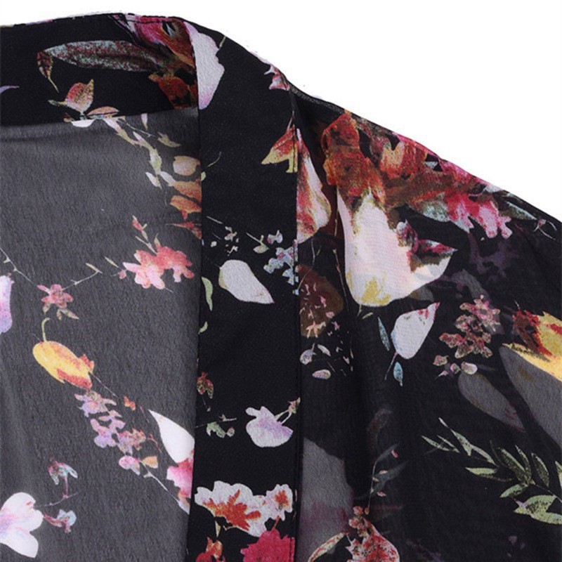 áo cardigan  Áo khoác kimono vải voan dáng dài phong cách Bohemian thời trang cho nữ