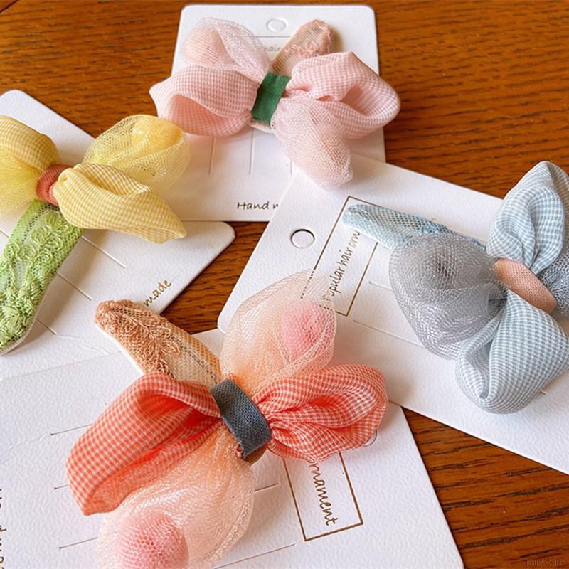 Kẹp Tóc Hình Nơ Phối Lưới Đáng Yêu Cho Bé Gái