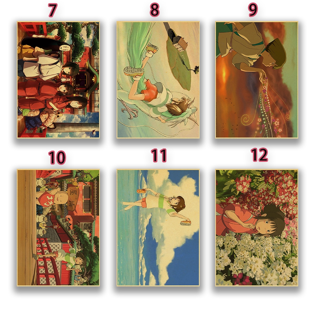 Poster Phim Spirited away Phong Cách Retro