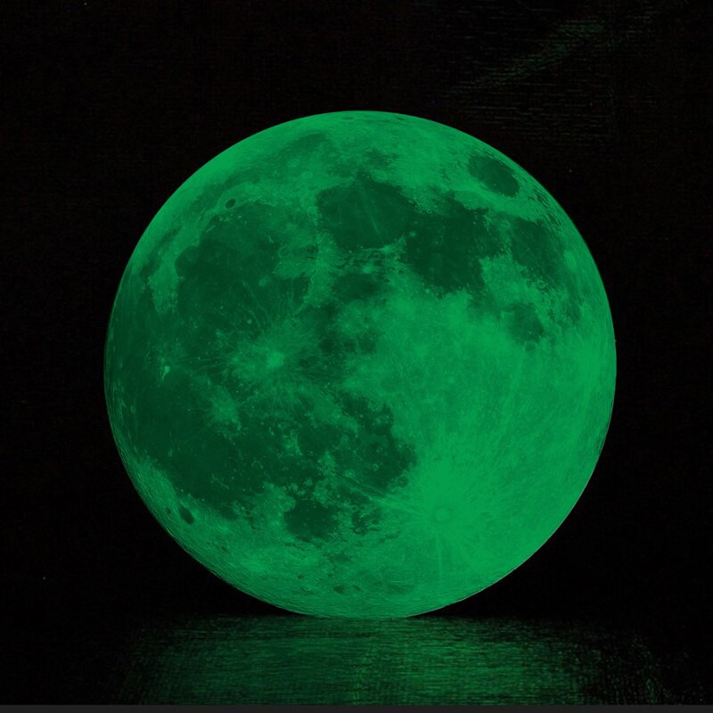 Giấy dán tường dạ quang hình mặt trăng kích thước 30cm