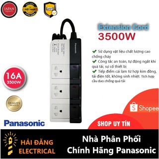 Ổ Cắm Có Dây Panasonic - 3 ổ cắm 16A - 3500W - Công tắc chống quá tải, vật liệu chống cháy - Made in Thailand
