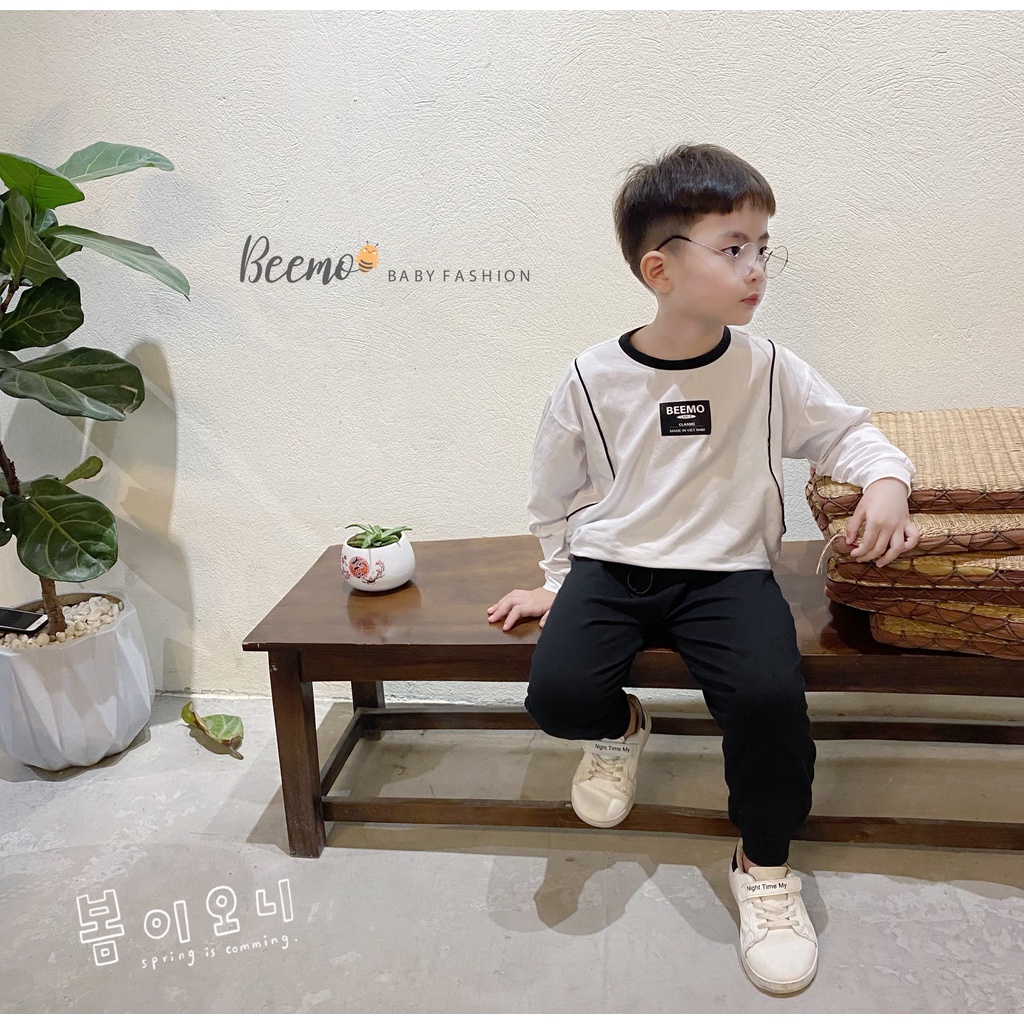 Set bộ bé trai thu đông Beemo bộ quần áo bé trai dài tay thời trang Hàn Quốc - STB STB34 STB35