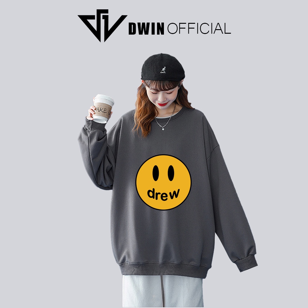 Áo sweater nỉ Drew unisex DWIN basic nam nữ form rộng oversize local brand SP00096