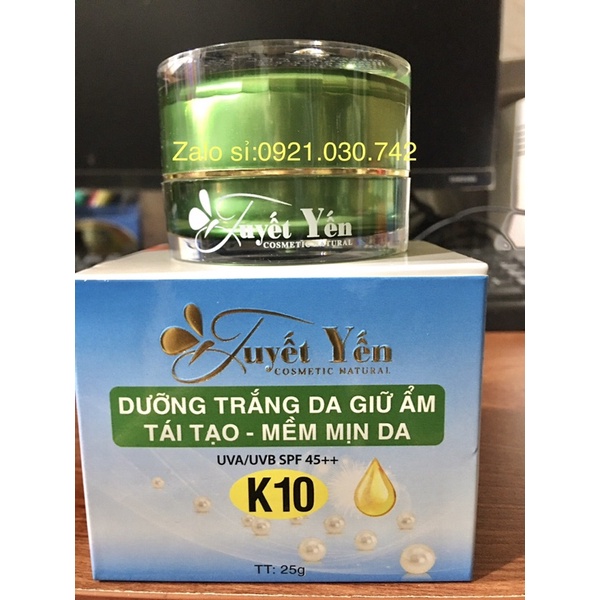 kem Tuyết Yến K10 dưỡng trắng da,giữ ẩm,tái tạo và mềm mịn da 25g