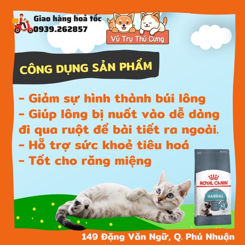 Hạt Royal Canin Hairball giúp tiêu búi lông Mèo, bịch 2Kg