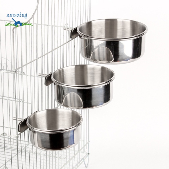 Hộp Đựng Thức Ăn / Nước Uống Bằng Inox Dành Cho Chim Vẹt
