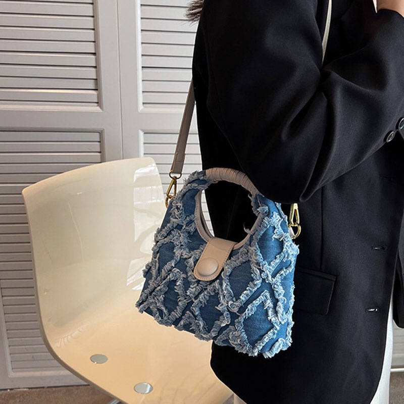 Túi IELGY đeo chéo bằng denim thời trang cho nữ