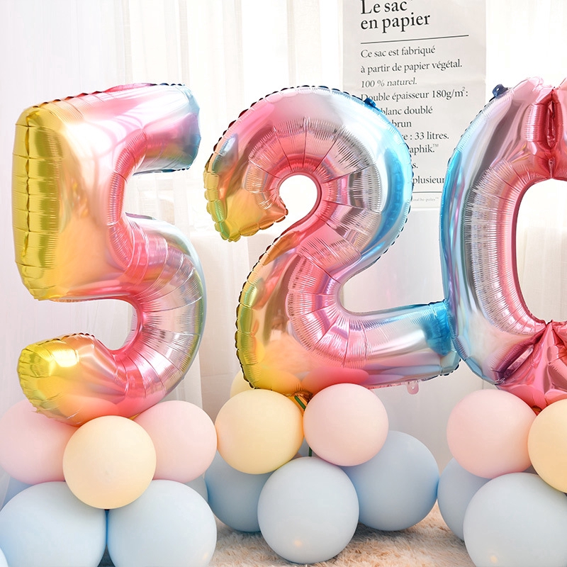 Bong Bóng Tráng Nhôm Hình Chữ Số 32inch Dùng Trang Trí Tiệc