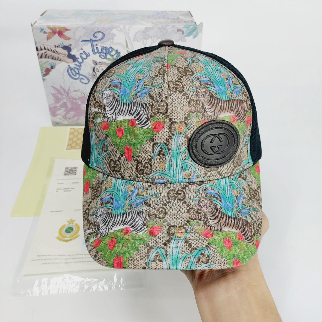 Nón kết gc , Mũ lưỡi trai Gc hổ lúa quai nâu full box cực đẹp