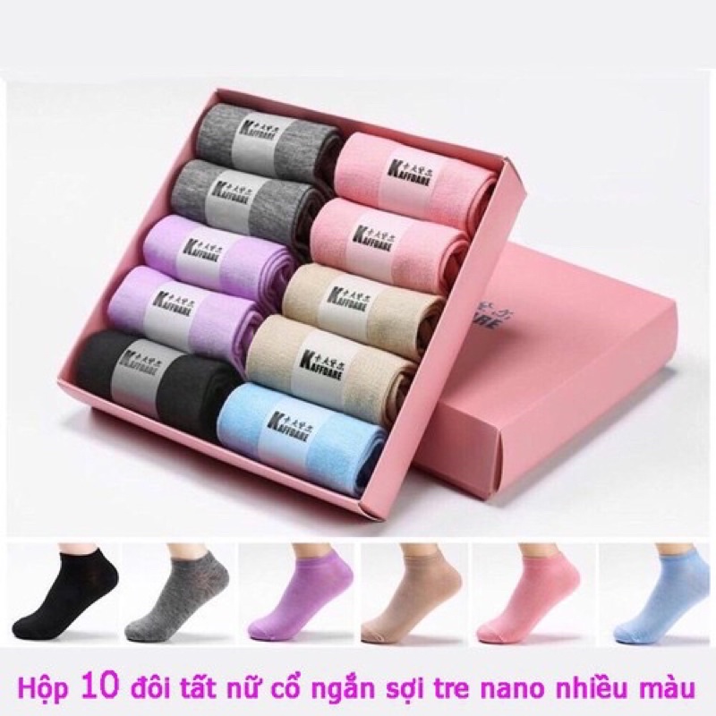 Set 10 đôi tất chống hôi chân kèm hộpGIADUNGTONGKHO1tất nữ cổ ngắn hàng xuất Nhật hộp màu hồng siêu xinh