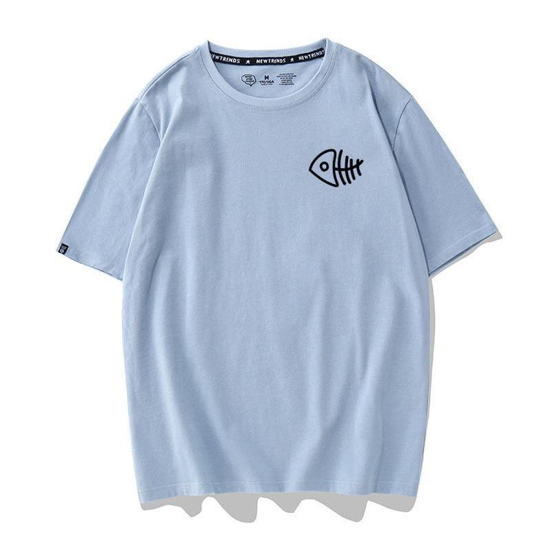 [Hàng Xịn, Gía Tốt] Áo Phông Thun Nữ Tay Ngắn Hình Icon Xương Cá Nhiều Màu - Unisex - Cotton - Mã AT017