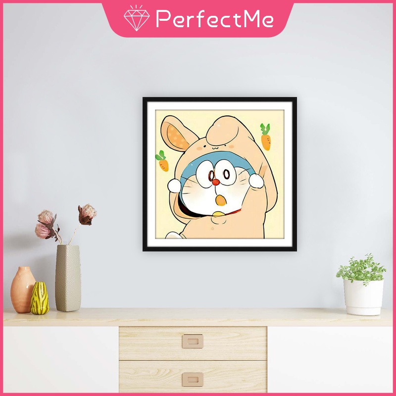 (Hàng Có Sẵn) Bộ 1 Tranh Đính Đá Tự Làm Hình Doraemon Trang Trí Nhà Cửa 30 X 30Cm
