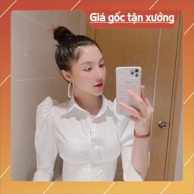 [Hàng Chất Lượng] (HÌNH THẬT) Áo Sơ Mi Croptop Vai Phồng tay Dài CLASSIC (TRẮNG) | BigBuy360 - bigbuy360.vn