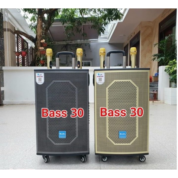 Loa kéo Bluetooth chính hãng AZPRO,AZ-228 Bass 30 -3 đường tiếng,Tặng 2 mic không dây vỏ kim loại chống hú