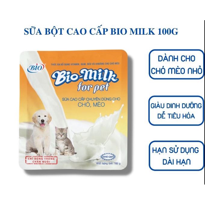 SỮA BỘT BIO MILK CHO CHÓ MÈO - 100G